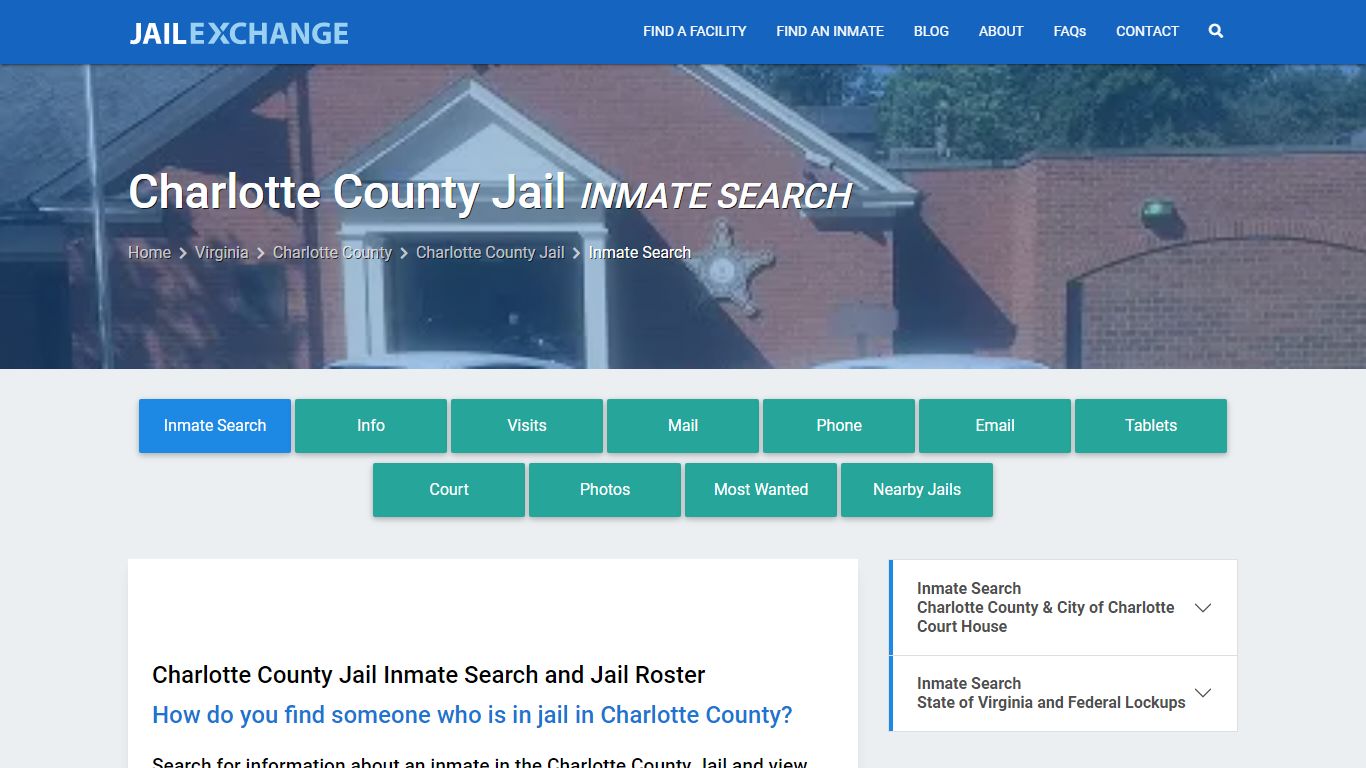 Inmate Search: Roster & Mugshots - Charlotte County Jail, VA